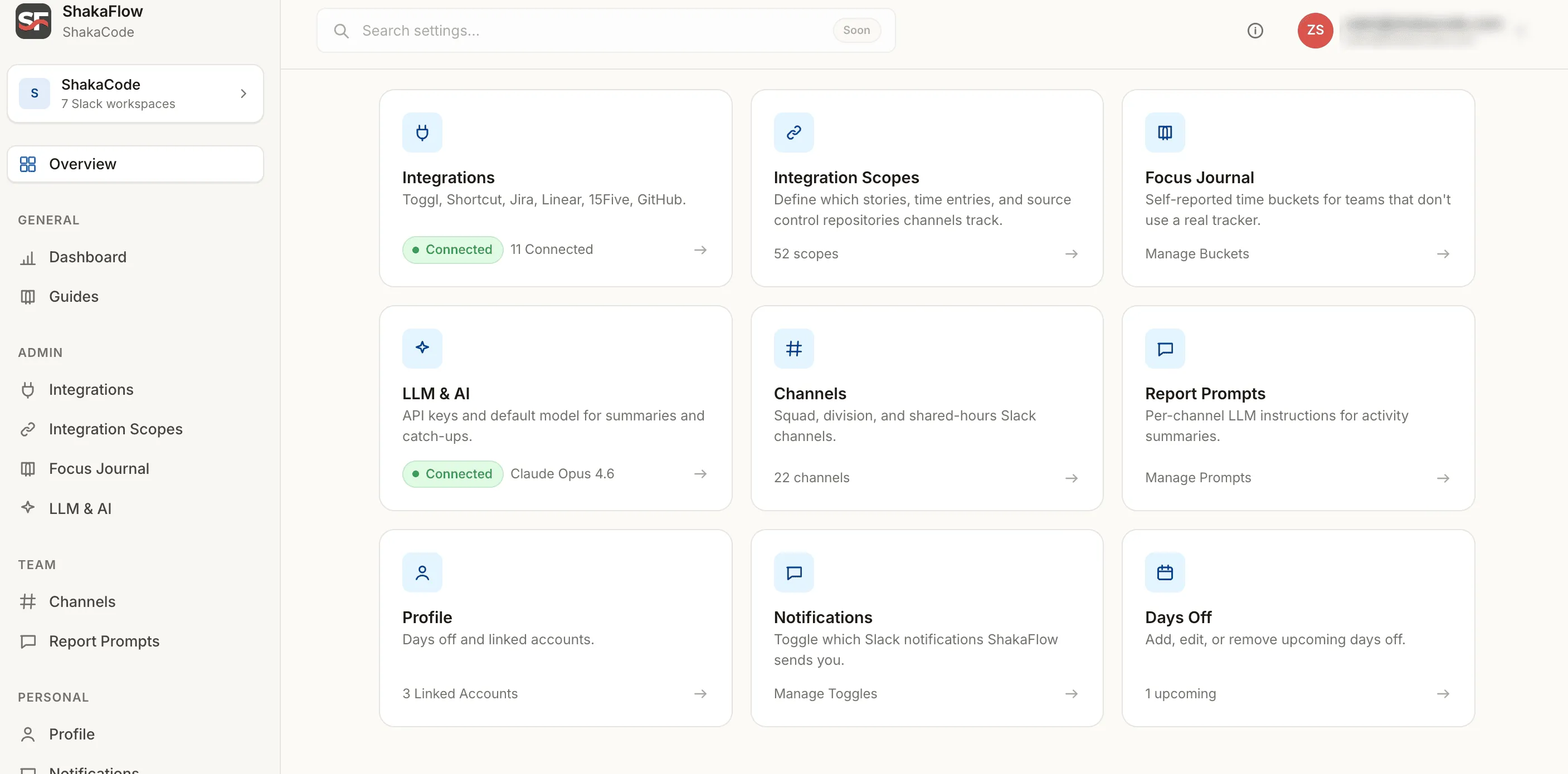 Everything configurable on the web screenshot